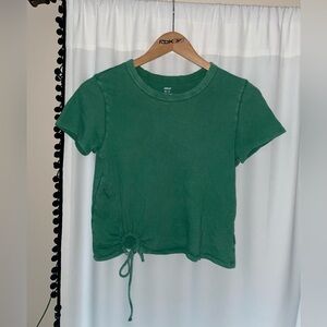 Aerie green t shirt short sleeve tie women’s XS top cinch bottom tee